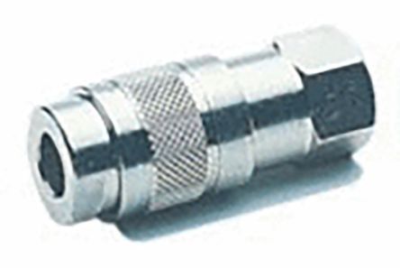 0014200001, RS PRO Pneumatic Quick Connect Coupling Nickel Plated Brass 1/4in Threaded, Муфта