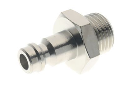 00211000103NB, RS PRO Pneumatic Quick Connect Coupling Nickel Plated Brass 1/4in Threaded, Муфта