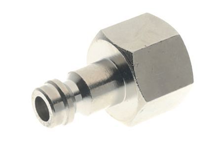 00212000102NB, RS PRO Pneumatic Quick Connect Coupling Nickel Plated Brass 1/8in Threaded, Муфта