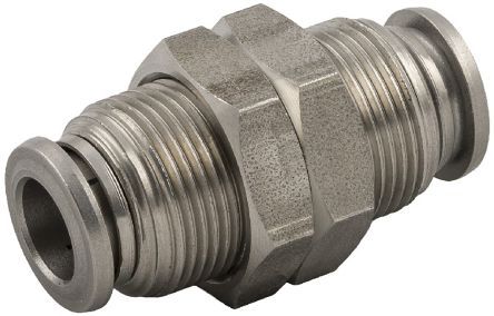 6005000002, RS PRO Bulkhead Connector, Push In 6 mm, M14 x 1 BSPPx6mm, Переходник
