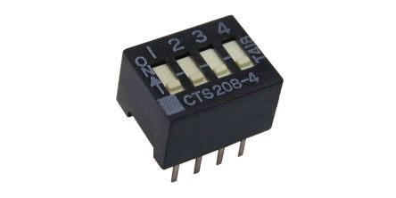 208-6, CTS 6 Way Through Hole DIP Switch Single Pole Single Throw (SPST), Standard Actuator, Переключатель