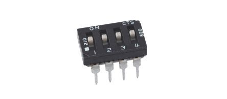 210-3MS, CTS 3 Way Through Hole DIP Switch Single Pole Single Throw (SPST), Переключатель