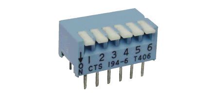 194-4MST, CTS 4 Way Through Hole DIP Switch Single Pole Single Throw (SPST), Piano Actuator, Переключатель