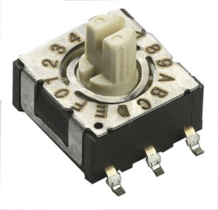 220ADC04, CTS 4 Way Through Hole DIP Switch, Knurled Slotted Shaft Actuator, Переключатель