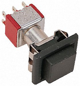 8161J81ZQE22, C & K Single Pole Double Throw (SPDT) Latching Push Button Switch, 15.24 x 12.70mm, Panel Mount, Кнопочный переключатель