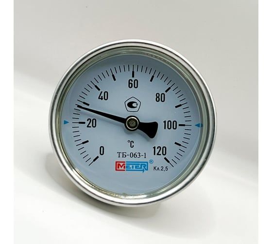 Термометр биметаллический Физтех ТБф-120 -40…0…60C кт.2,5 d.63 IP54 ОШх6 ГЗЛ-РТ A2.0x14 U46x9/1, с гильзой (латунь) 4687205455505