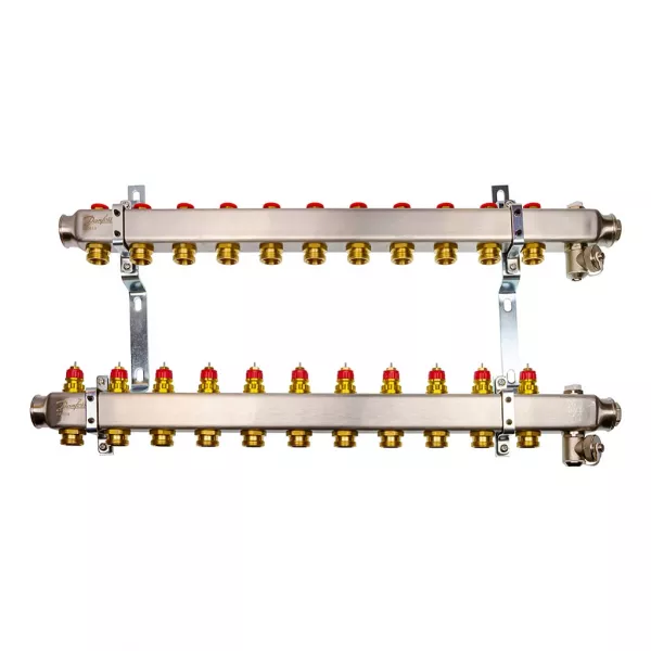 Комплект коллекторов Danfoss SSM-11 с кронштейнами для 11 контуров