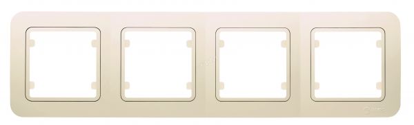 Lillium Рамка 4 поста бежевая с вставкой