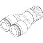 QSY-1/8-6, Festo Threaded-to-Tube Pneumatic Fitting, Push In 6 mm x Push In 6 mm x R 1/8, 6 bar
