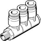 QSLV3-1/8-6, Festo Pneumatic Fitting 1 x R 1/8 Inlet to 3 x , Push In 6 mm Outlet Ports, Фитинг