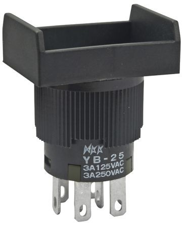 YB25RKW01, NKK Switches Double Pole Double Throw (DPDT) On-(On) Push Button Switch, IP65, 15 (Dia.)mm, Panel Mount, Кнопочный переключатель