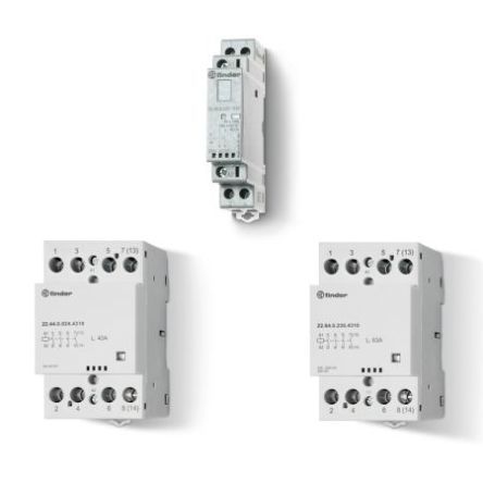 22.32.0.024.4340, Finder 2 Pole Contactor - 25 A, 24 V ac/dc Coil, 2NO, 1 kW, Контактор