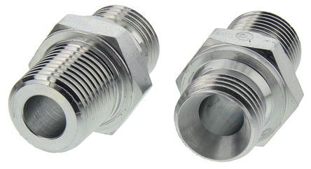 Parker Hydraulic Straight Threaded Adapter 8F3MK4S, Connector A G 1/2 Male, Connector B R 1/2 Male, Переходник