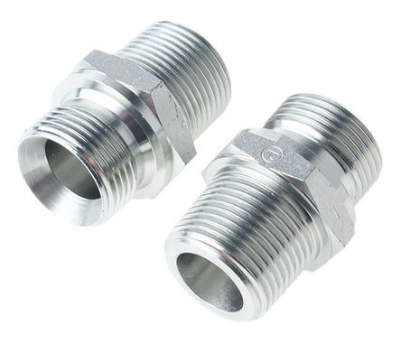 Parker Hydraulic Straight Threaded Adapter 12F3MK4S, Connector A G 3/4 Male, Connector B R 3/4 Male, Переходник