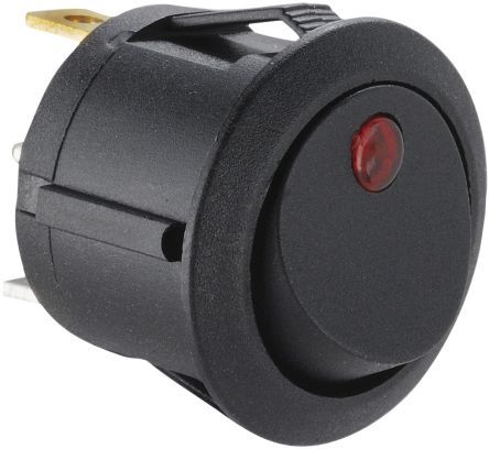 ABRR006, RS PRO Illuminated Single Pole Single Throw (SPST), On-None-Off Rocker Switch, Клавишный переключатель