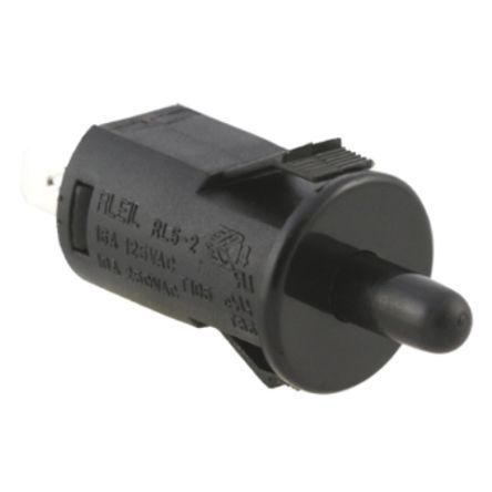 AB-PB-1004, RS PRO Single Pole Single Throw (SPST) (On)-Off Push Button Switch, 15 Dia. x 13mm, 250V ac, Кнопочный переключатель