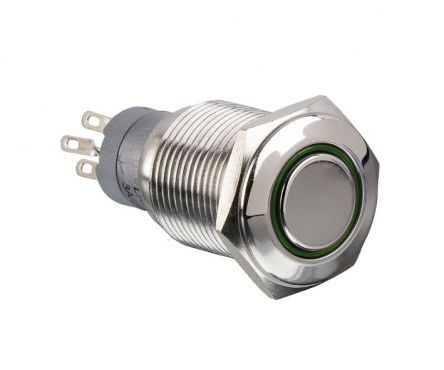 MP0045/1E1RD012S, Arcolectric Double Pole Double Throw (DPDT) Latching Red LED Push Button Switch, IP67, 16.2 (Dia.)mm, Panel Mount, 250V, Кнопочный переключатель