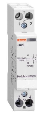 CN2011024, Lovato 1 Pole Contactor - 20 A, 24 V ac/dc Coil, NC/NO, Контактор