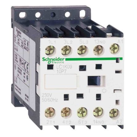 LC1K1210M7, Schneider Electric 3 Pole Contactor - 20 A, 220 V ac Coil, TeSys, 3NO, 4 kW, Контактор