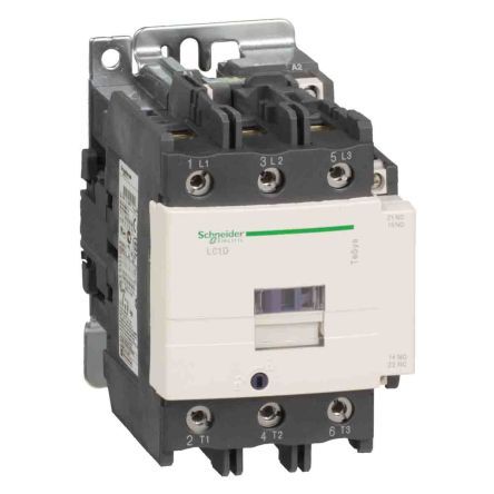 LC1D95F7, Schneider Electric 3 Pole Contactor - 125 A, 110 V ac Coil, TeSys, 3NO, 45 kW, Контактор