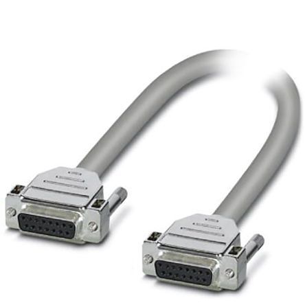 1066597, Phoenix Contact D-Sub 15-Pin to D-Sub 15-Pin Female Cable & Connector, 25 V ac, 60 V dc