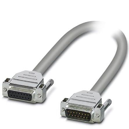 1066602, Phoenix Contact D-Sub 15-Pin to D-Sub 15-Pin Female, Male Cable & Connector, 25 V ac, 60 V dc