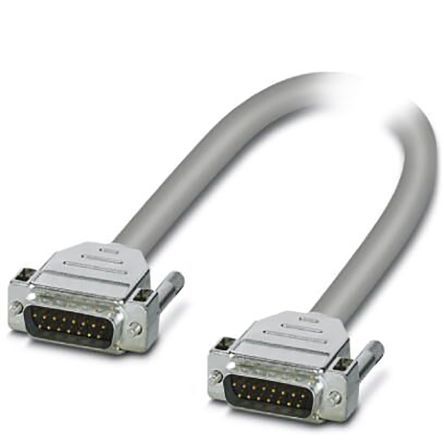 1066604, Phoenix Contact D-Sub 15-Pin to D-Sub 15-Pin Male Cable & Connector, 25 V ac, 60 V dc