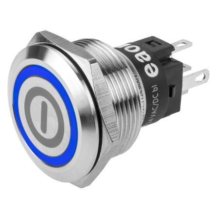 82-6151.1123.B001, EAO CO Momentary Blue LED Push Button Switch, IP65, IP67, Panel Mount, 12V ac/dc, Кнопочный переключатель