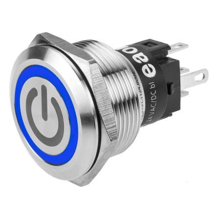 82-6151.1123.B002, EAO CO Momentary Blue LED Push Button Switch, IP65, IP67, Panel Mount, 12V ac/dc, Кнопочный переключатель