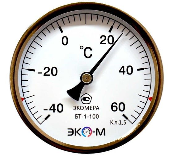 Термометр биметаллический Физтех ТБф-120 -40…0…60C кт.2,5 d.63 IP54 ОШх6 ГЗЛ-РТ A2.0x14 U46x9/1, с гильзой (латунь) 4687205455505