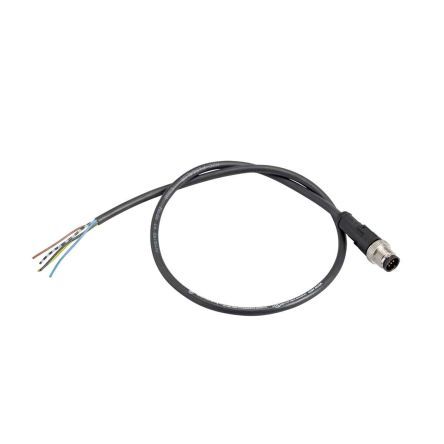 XZCP1541L5, Telemecanique Sensors M12 4 Pin Male Cable & Connector for use with Cabling, 60 V ac, 75 V dc