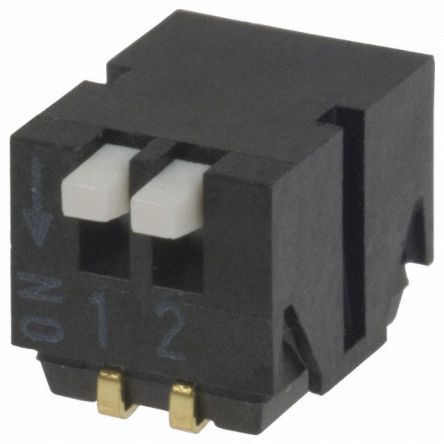 CHP-021A, Copal Electronics 2 Way Surface Mount Piano Dip Switch Single Pole Single Throw (SPST), Piano Actuator, Переключатель