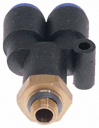 KQU08-U01, SMC Threaded-to-Tube Pneumatic Y Threaded-to-Tube Adapter, Push In 8 mm x Push In 8 mm x Uni 1/8, 1 MPa