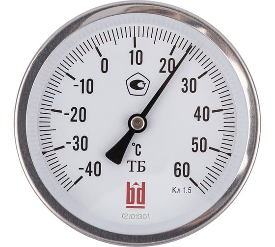 Термометр биметаллический Физтех ТБф-120 0…120C кт.1,5 d.100 IP54 ОШх6 ГЗЛ-РТ A2.0x14 U100x9/1, с гильзой (латунь) 4687205455277
