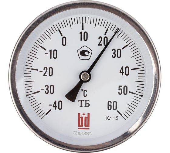 Термометр биметаллический Физтех ТБф-120 0…120C кт.1,5 d.100 IP54 ОШх6 ГЗЛ-РТ A2.0x14 U100x9/1, с гильзой (латунь) 4687205455277