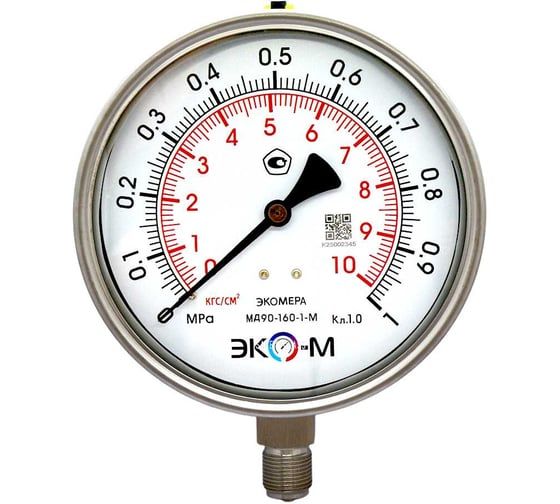 Манометр виброустойчивый Физтех ДМ8008-ВУф исп 2 0-1 МПа кт.1,0 d.160 IP54 M20x1,5 РШ, Силикон 4687205455178