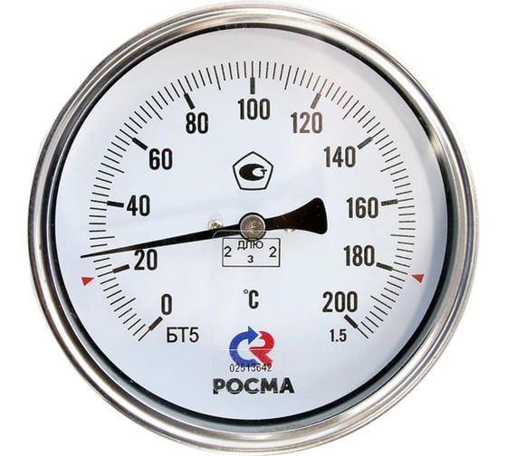 Термометр биметаллический Физтех ТБф-120 0…120C кт.1,5 d.100 IP54 ОШх6 ГЗЛ-РТ A2.0x14 U100x9/1, с гильзой (латунь) 4687205455277