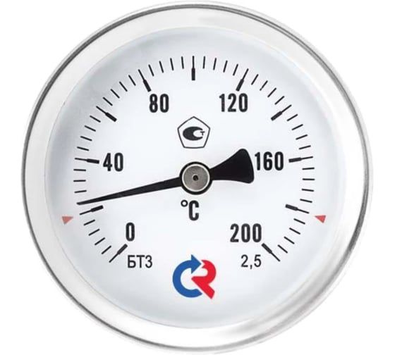 Термометр биметаллический Физтех ТБф-120 0…120C кт.1,5 d.100 IP54 ОШх6 ГЗЛ-РТ A2.0x14 U100x9/1, с гильзой (латунь) 4687205455277