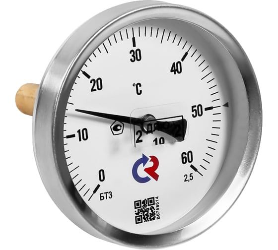 Термометр биметаллический Физтех ТБф-120 0…120C кт.1,5 d.100 IP54 ОШх6 ГЗЛ-РТ A2.0x14 U100x9/1, с гильзой (латунь) 4687205455277