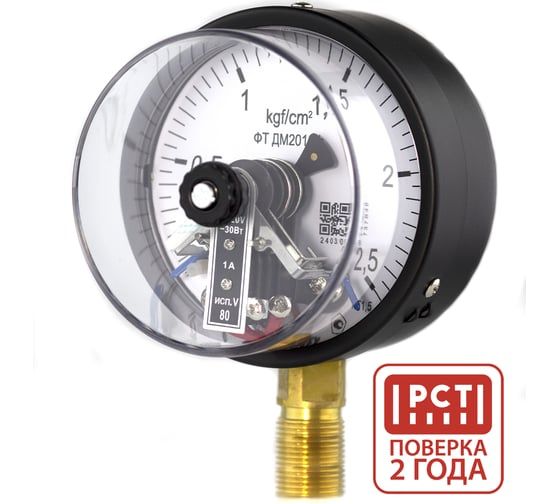 Манометр электроконтактный Физтех ДМ2010ф исп V 0-25 кгс/см2 кт.1,5 d.100 IP40 M20_1,5 РШ 4687205638205
