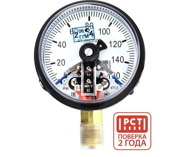 Манометр электроконтактный Физтех ДМ2010ф исп V 0-250 кПа кт.1,5 d.100 IP40 M20х1,5 РШ 4687205178220