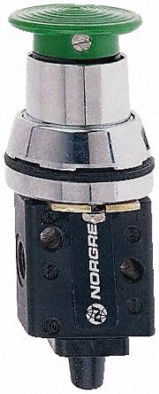 03036702, Norgren Push Button 3/2 Pneumatic Manual Control Valve 03 Series, Клапан
