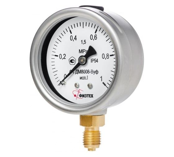 Манометр виброустойчивый Физтех ДМ8008-ВУф исп 2 0-400 кПа кт.1,0 d.160 IP54 M20x1,5 РШ, Силикон 4687205455154
