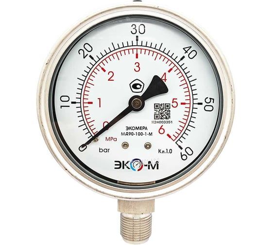 Манометр виброустойчивый Физтех ДМ8008-ВУф исп 2 0-6 МПа кт.1,0 d.160 IP54 M20x1,5 РШ, Силикон 4687205455215