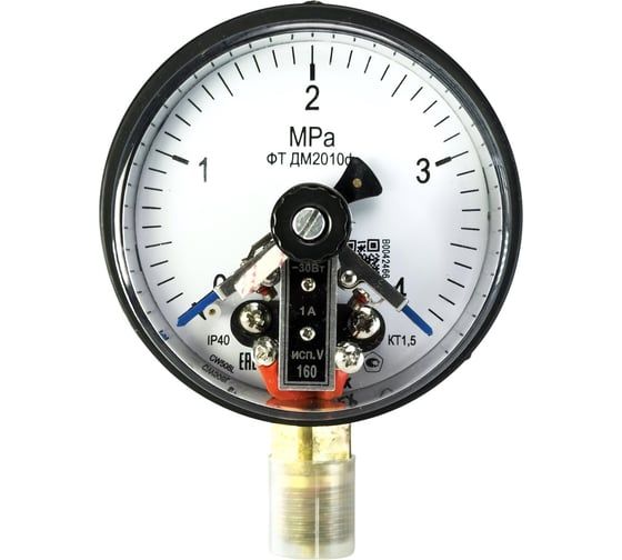 Манометр виброустойчивый Физтех ДМ8008-ВУф 0-4 МПа кт.1,0 d.100 IP54 M20x1,5 РШ, Глицерин 4687205454584