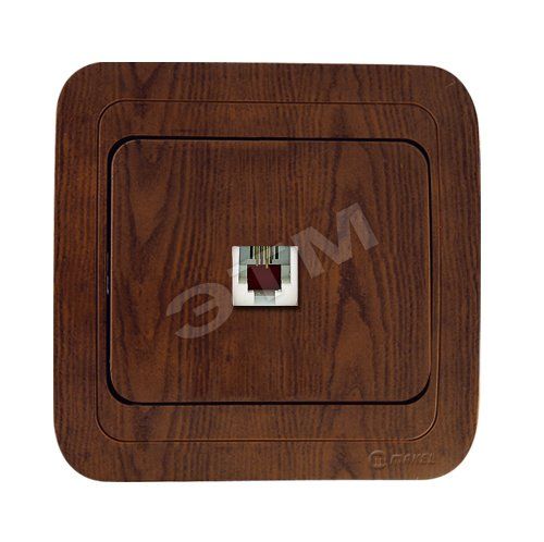 Mimoza Розетка телефонная TF евро орех