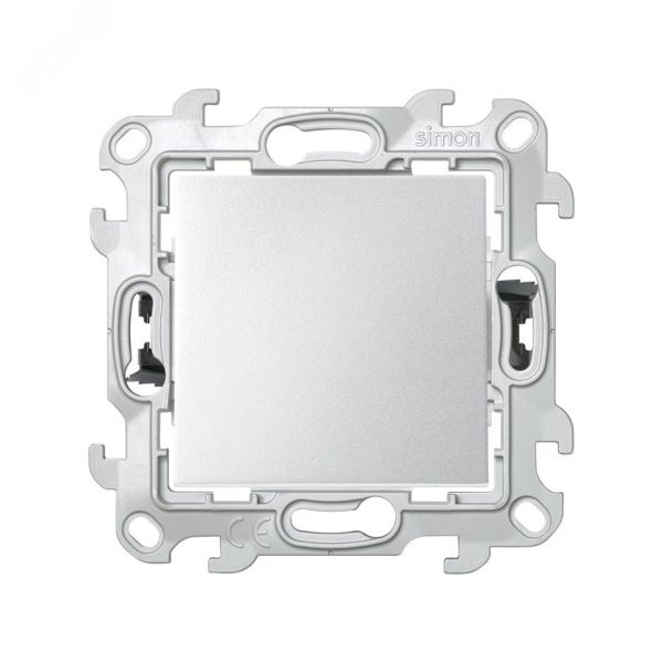 Перекрестный выключатель (с 3-х мест) 10AX 250В~ с системой Push&Go цвета алюминий S24 Harmonie