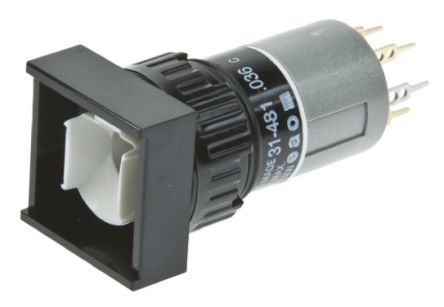 31-481.036, EAO Single Pole Double Throw (SPDT) Latching Push Button Switch, IP40, 16 (Dia.)mm, PCB, Кнопочный переключатель