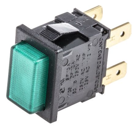 H8353ABNAB, Arcolectric Double Pole Double Throw (DPDT) Latching Push Button Switch, 12.9 x 19.1mm, Panel Mount, 250V ac, Кнопочный переключатель