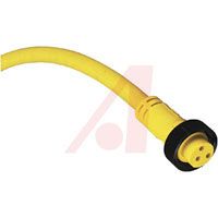 V12-G-YE2M-PVC, Pepperl + Fuchs Cordset- Straight Female- Green- 2 m- 22 AWG- 3 A- 300 VAC- -4 to 221 degF